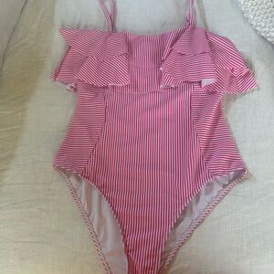 SHEIN Pink Striped Swimsuit